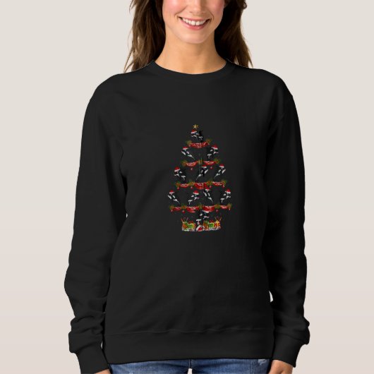 Orca Fish  Xmas Holiday Santa Orca Christmas Tree  Sweatshirt (Vorderseite)