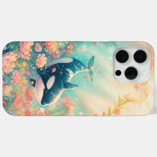 Orca Floral World Case-Mate iPhone Hülle (Rückseite (Horizontal))