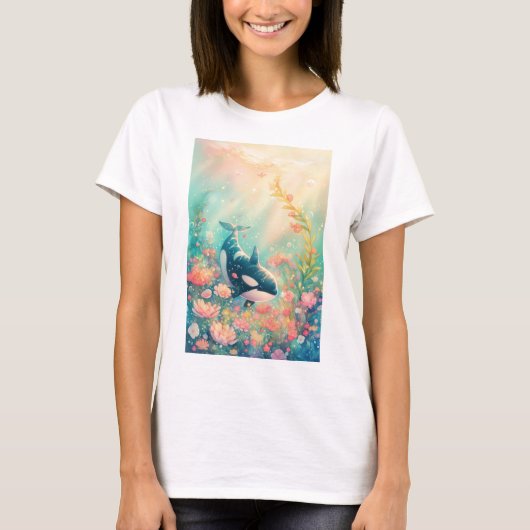 Orca Floral World T-Shirt (Vorderseite)