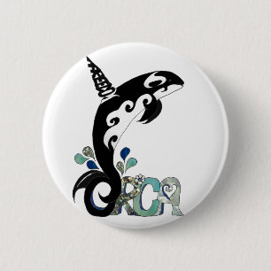 Orca Freedom Kunst Button