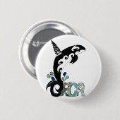 Orca Freedom Kunst Button (Vorne & Hinten)