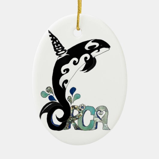 Orca Freedom Kunst Keramik Ornament (Vorne)