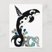 Orca Freedom Kunst Postkarte (Vorderseite)