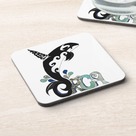 Orca Freedom Kunst Untersetzer (Linke Seite)
