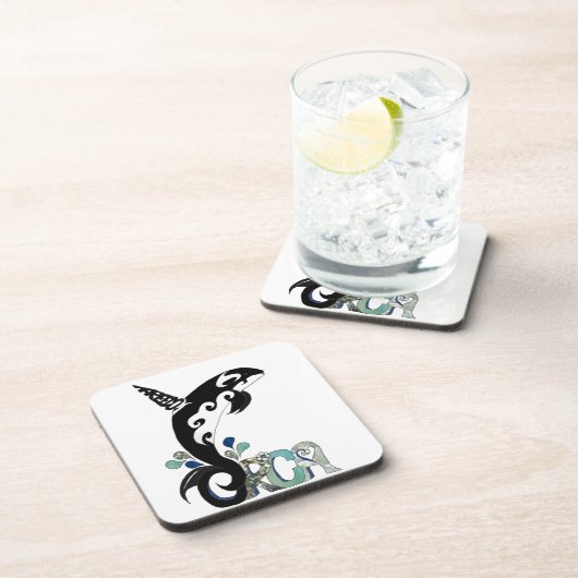 Orca Freedom Kunst Untersetzer (Rechte Seite)