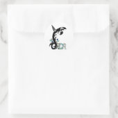 Orca-Freiheitskunst Runder Aufkleber (Tasche)