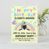 Orca-Geburtstagseinladung in Gelb Einladung (Stehend Vorderseite)