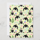 Orca-Geburtstagseinladung in Gelb Einladung (Rückseite)