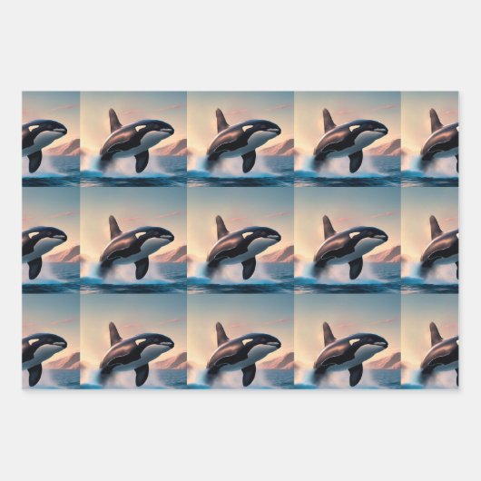 Orca Geschenkpapier Set (Vorderseite)