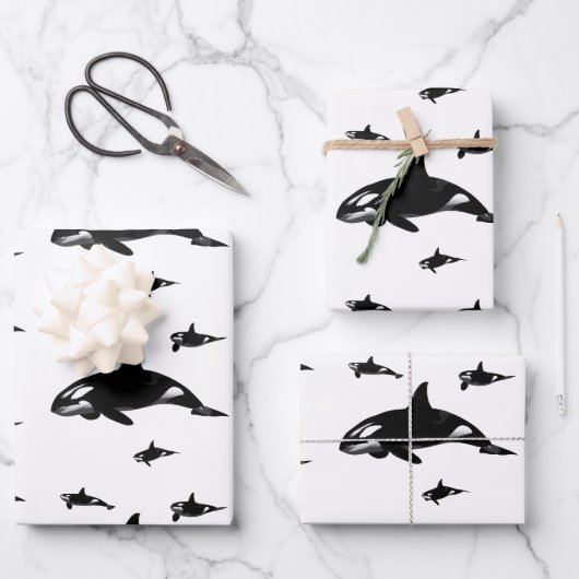 Orca Geschenkpapier Set (Vorderseite)