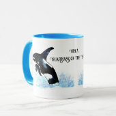 Orca Guardians of the Oceans Wasserfarbe Tasse (Vorderseite Links)