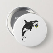 Orca Handball Spieler Handball Button (Vorne & Hinten)