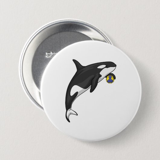 Orca Handball Spieler Handball Button (Vorne & Hinten)