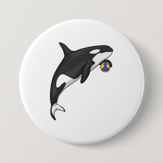 Orca Handball Spieler Handball Button (Vorderseite)