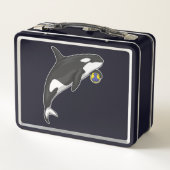 Orca Handball Spieler Handball Metall Brotdose (Rückseite)