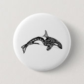 Orca - Handgezeichnet - Schwarz und Weiß Button (Vorderseite)