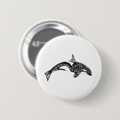 Orca - Handgezeichnet - Schwarz und Weiß Button (Vorne & Hinten)