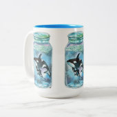 Orca im Jar Zweifarbige Tasse (Vorderseite Links)