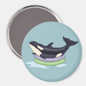 Orca im Swimmingpool Magnet (Vorderseite/Rückseite)