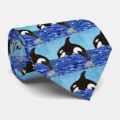 Orca in der blauen Malerei Krawatte (Gerollt)