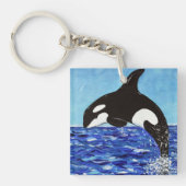 Orca in der blauen Malerei Schlüsselanhänger (Vorderseite)