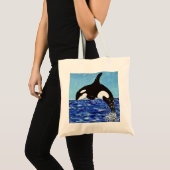 Orca in der blauen Malerei Tragetasche (Vorderseite (Produkt))
