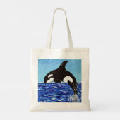 Orca in der blauen Malerei Tragetasche (Rückseite)