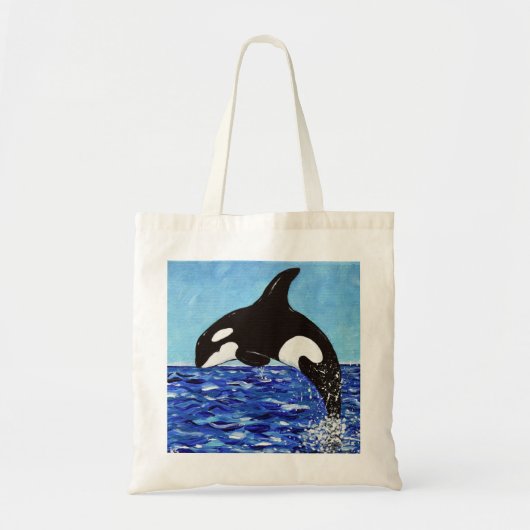 Orca in der blauen Malerei Tragetasche (Vorne)