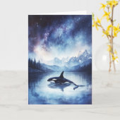 Orca inmitten der Sterne und Berge Karte (Gelbe Blume)