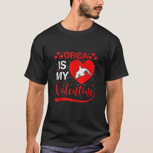 Orca ist mein Valentinherz Form Orca Fisch Valenti T-Shirt (Vorderseite)