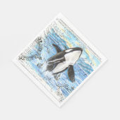 Orca-Karte der alten Zeit durchbrechend Serviette (Ecke)