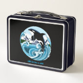 Orca Killer Wal Blue Ocean Metall Brotdose (Vorderseite)