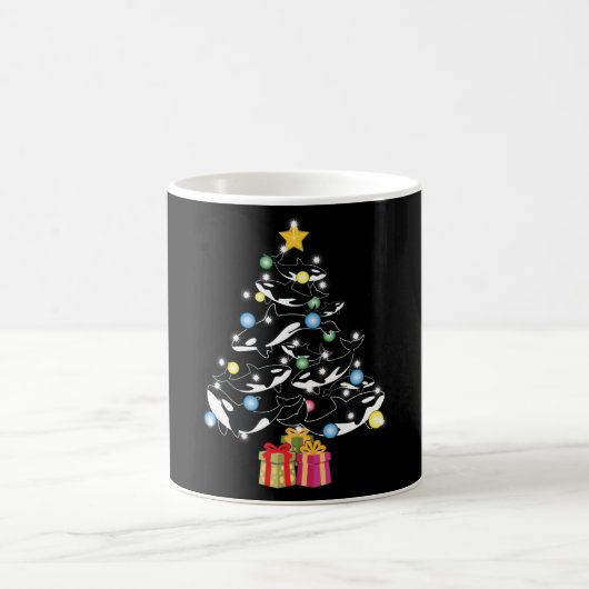 Orca Killer Wal & Weihnachtsbaum Kaffeetasse (Mittel)
