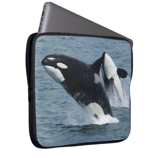 Orca Killer Wale Brechen Laptopschutzhülle (Vorne Rechts)