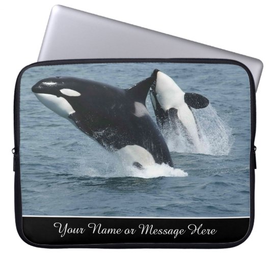 Orca Killer Wale Brechen Personalisiert Laptopschutzhülle (Vorderseite)