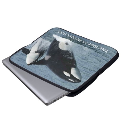 Orca Killer Wale Brechen Personalisiert Laptopschutzhülle (Vorne Knopf)