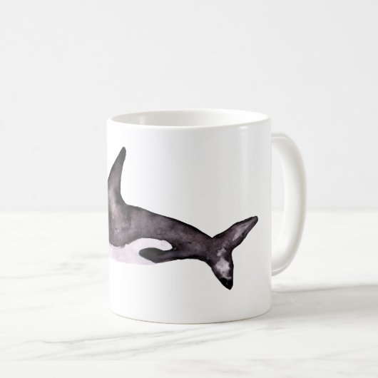 Orca Killer Whale Aquarell Tasse (VorderseiteRechts)