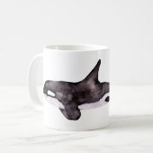 Orca Killer Whale Aquarell Tasse (Vorderseite Links)