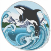 Orca Killer Whale Aufkleber (Vorderseite)