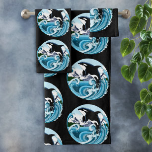 Orca Killer Whale Badhandtuch Set