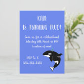 Orca Killer Whale Birthday Einladung (Stehend Vorderseite)