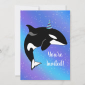 Orca Killer Whale Birthday Einladung (Rückseite)