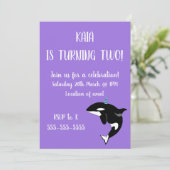 Orca Killer Whale Birthday Einladung (Stehend Vorderseite)