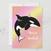 Orca Killer Whale Birthday Einladung (Rückseite)