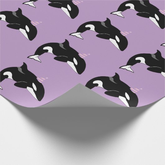 Orca Killer Whale Birthday Geschenkpapier (Ecke)