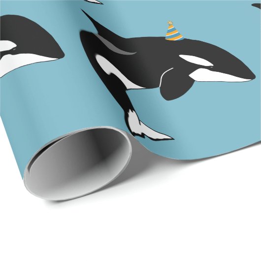 Orca Killer Whale Birthday  Geschenkpapier (Rolleneckpunkt)