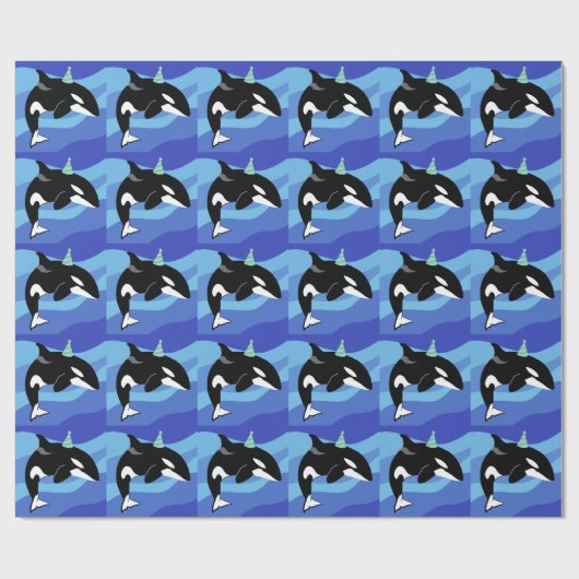 Orca Killer Whale Birthday  Geschenkpapier (Flach)