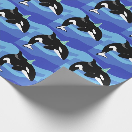Orca Killer Whale Birthday  Geschenkpapier (Ecke)