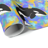 Orca Killer Whale Birthday Geschenkpapier (Rolleneckpunkt)