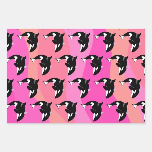 Orca Killer Whale Birthday Geschenkpapier Set (Vorderseite)